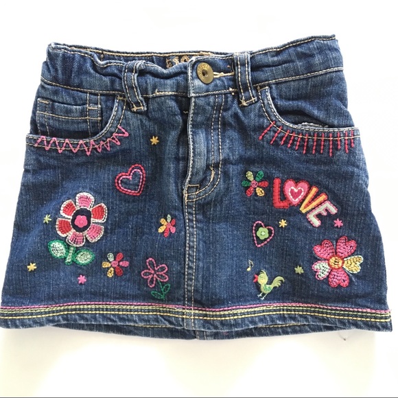 The Children's Place Other - VGUC Embroidered Jeans Denim Skirt Skort 4T